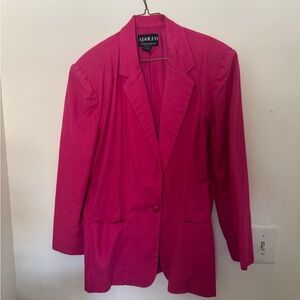 Vintage Adolfo International Hot Pink Blazer – Women’s Size 12, 80s/90s Statemen